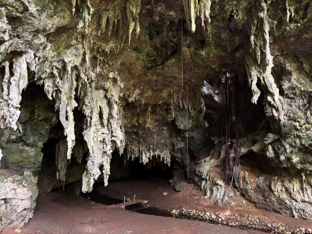 Beneath the Isle of Pines are calcium rich limestone caves