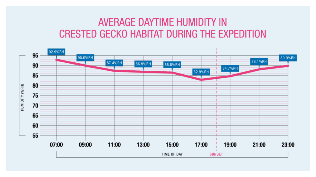 Average daytime humidity chart