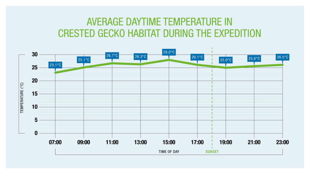 Average daytime temperature chart